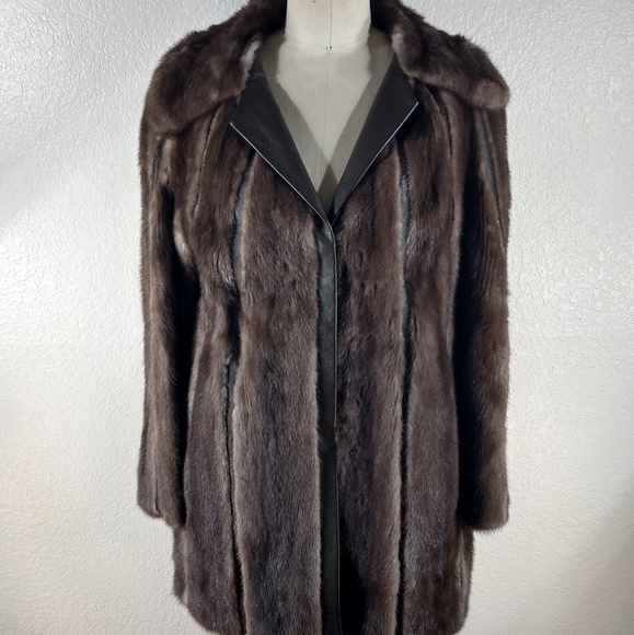 Felix Presburger Vintage Authentic Mink Fur And Leather Coat O/S - Picture 1 of 7